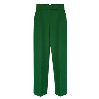 SOLOV HIGHRISE CREASE PANTS 定価21450円グリーン(クロップドパンツ)