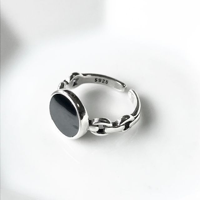 black stone onepoint ring レディースのアクセサリー(リング(指輪))の商品写真