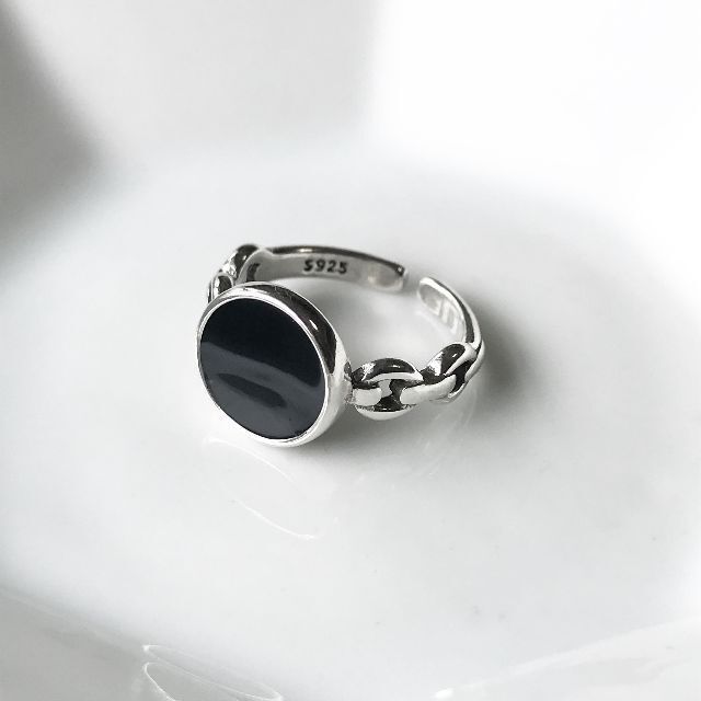 black stone onepoint ring レディースのアクセサリー(リング(指輪))の商品写真