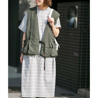 アーバンリサーチドアーズ(URBAN RESEARCH DOORS)の【GRY×LMN】ネイチャーボーダーショートスリーブワンピース(ロングワンピース/マキシワンピース)