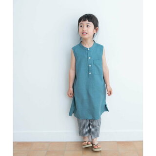 アーバンリサーチドアーズ(URBAN RESEARCH DOORS)の【BLUE】リネンレーヨンノースリーブワンピース(KIDS)(その他)