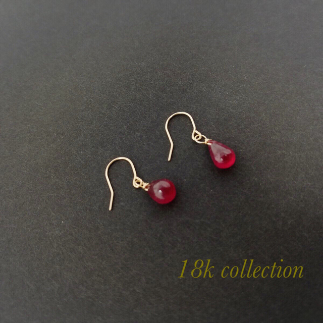 K18 ルビーピアス ルビー ピアス 18金ピアス 18金 天然石の通販 by