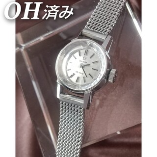 オメガ(OMEGA)の⭐OH済　オメガ　カットガラス　純正メッシュベルト　時計レディース　着物　極美品(腕時計)