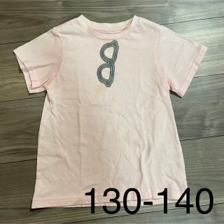 チャオパニックティピー(CIAOPANIC TYPY)のciaopanic typy キッズ130 半袖Tシャツ ピンク×メガネワッペン(Tシャツ/カットソー)