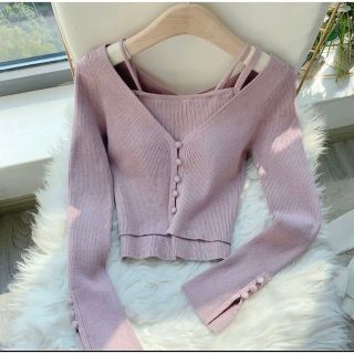 SNIDEL - カーデ&カップインキャミセット SNIDEL ピンクベージュの