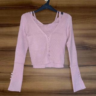 SNIDEL - カーデ&カップインキャミセット SNIDEL ピンクベージュの