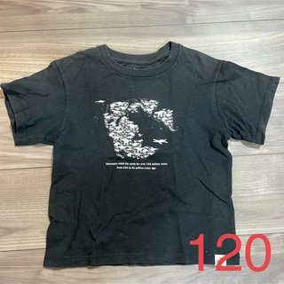 ユニクロ(UNIQLO)のUNIQLO キッズ120 半袖Tシャツ 黒色×恐竜(Tシャツ/カットソー)