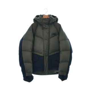 サカイ(sacai)のsacai サカイ ダウンジャケット/ダウンベスト XS カーキx紺 【古着】【中古】(ダウンジャケット)