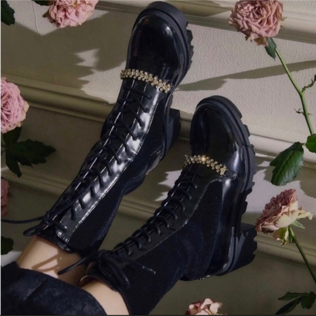 Her lip to Crystal Lace-Up Ankle Boots | フリマアプリ ラクマ