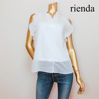 リエンダ(rienda)のrienda フリル シフォン ノースリーブ トップス ブラウス(シャツ/ブラウス(半袖/袖なし))