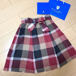 ブルーレーベルクレストブリッジ(BLUE LABEL CRESTBRIDGE)のブルーレーベル チェックタックスカート レッド(ひざ丈スカート)