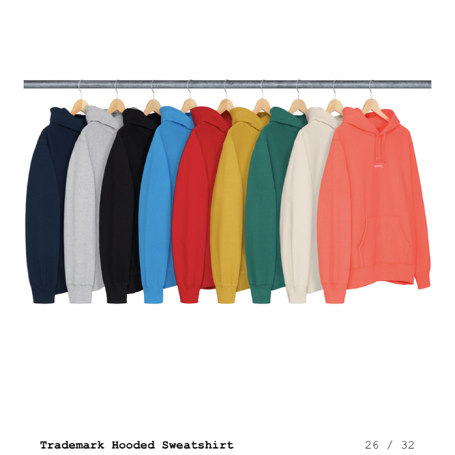 Supreme Trademark Hooded Sweatshirt Red赤