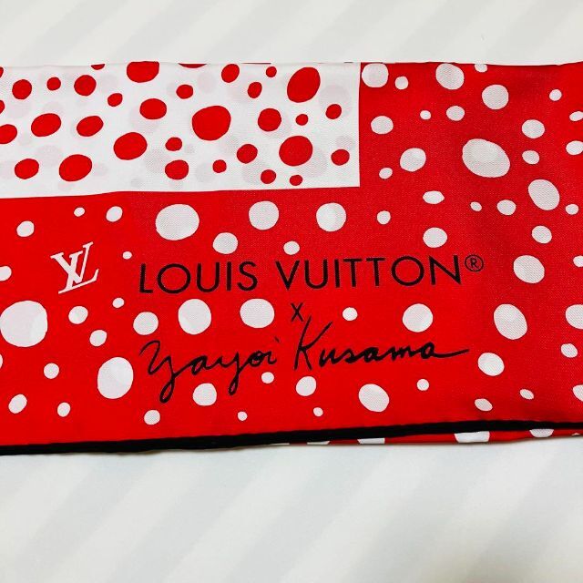 箱・リボン付き】LV × YK カレ90 インフィニティ ドット赤 パンプキン