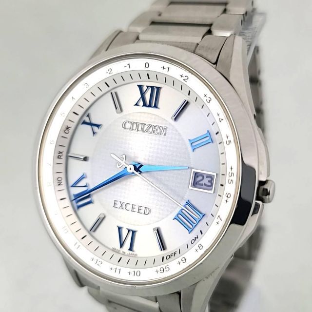 ☆【美品稼働品】シチズン citizen 電波ソーラー エクシード チタン