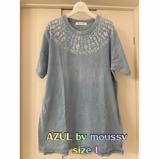 アズールバイマウジー(AZUL by moussy)の2023⑦⑧AZUL by moussy デニム 風TシャツsizeL(Tシャツ(半袖/袖なし))