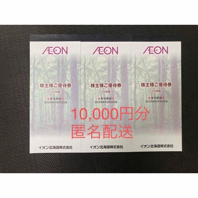 AEON(イオン)の1万円分　イオン北海道　株主優待券　2024年6月30日迄 チケットの優待券/割引券(ショッピング)の商品写真