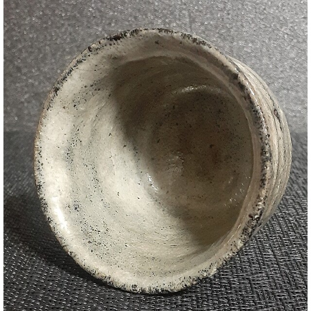 明治時代 古唐津 黒輪線文様 ぐい呑 盃 酒杯 酒器 縮緬高台