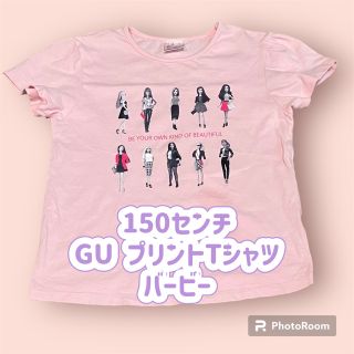 バービー(Barbie)の⚫︎ 150 GU プリントTシャツ　 バービー　ガールズ(キャラクターグッズ)