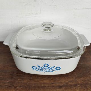 パイレックス(Pyrex)のコーンフラワー柄 キャセロールコーニング社 パイレックス/パイロセラム(容器)