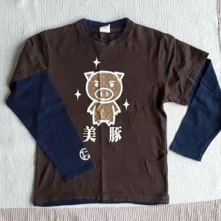 ドラッグストアーズ(drug store's)の綿100％ 重ね着風長袖カットソー こげ茶&紺  男の子150cm(Tシャツ/カットソー)