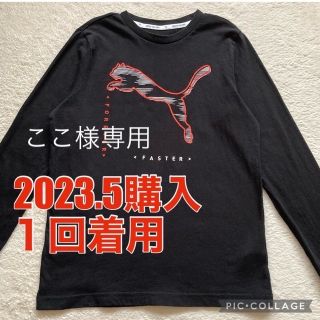 プーマ(PUMA)の【１回着用】プーマ　キッズ　長袖　Tシャツ　ロンT　黒　ブラック　150 (Tシャツ/カットソー)