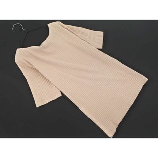 オペーク(OPAQUE)のOPAQUE オペーク ボートネック リブ カットソー sizeS/ピンクベージュ ■◆ レディース(カットソー(半袖/袖なし))