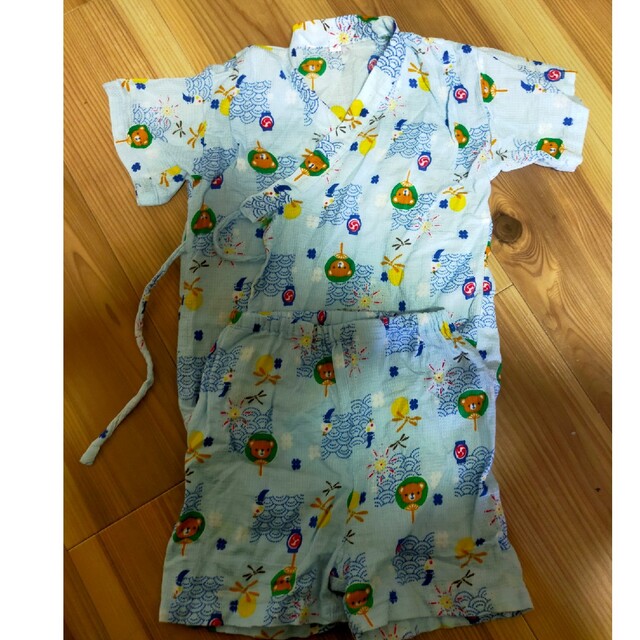 西松屋(ニシマツヤ)の甚平　水色 キッズ/ベビー/マタニティのキッズ服男の子用(90cm~)(甚平/浴衣)の商品写真