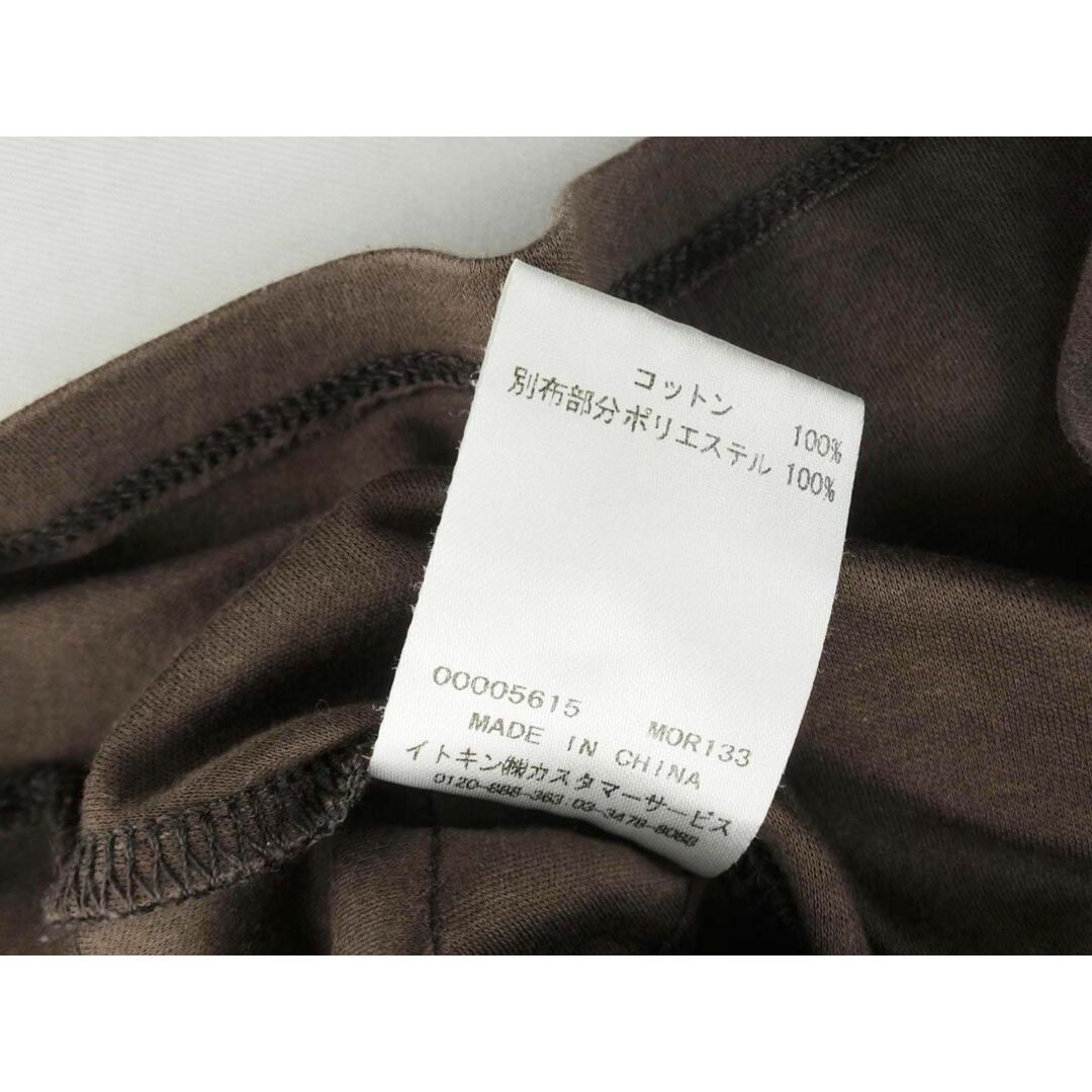 MICHEL KLEIN(ミッシェルクラン)のMICHEL KLEIN ミッシェルクラン フリル 切替 Tシャツ size38/茶 ■◆ レディース レディースのトップス(Tシャツ(半袖/袖なし))の商品写真