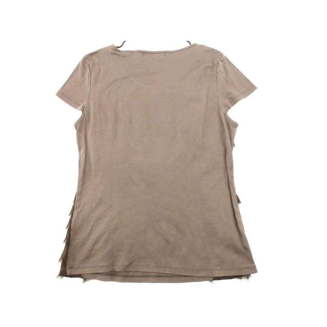 MICHEL KLEIN(ミッシェルクラン)のMICHEL KLEIN ミッシェルクラン フリル 切替 Tシャツ size38/茶 ■◆ レディース レディースのトップス(Tシャツ(半袖/袖なし))の商品写真