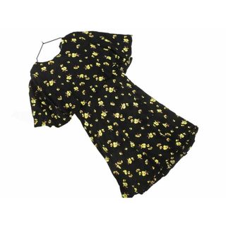 ザラ(ZARA)のZARA ザラ 花柄 ケープ チュニック ワンピース sizeS/黒ｘ黄 ■◆ レディース(ミニワンピース)