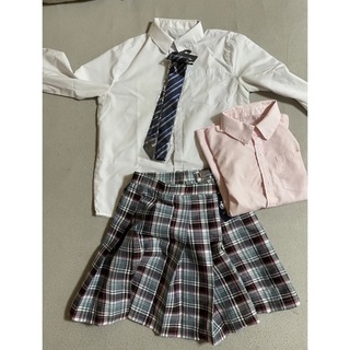 １.Ｌsize 制服 女子高生  ネクタイ&Yシャツ2枚付きコスプレ  高校制服(衣装一式)
