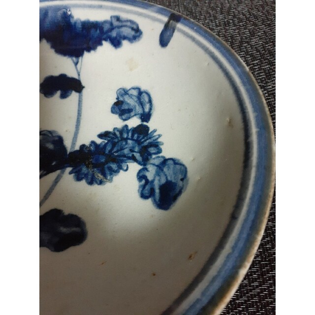 本物保証❗️】江戸時代初期 初期伊万里 染付草花図 18.9cm皿 1 本物保証❗️】江戸時代初期 初期伊万里 染付草花図 18.9cm皿 1