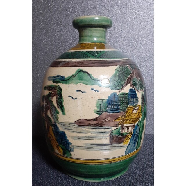 名品❗】江戸時代末期~明治時代初期 再興九谷 青手古九谷 山水 名品❗】江戸時代末期~明治時代初期 再興九谷 青手古九谷 山水