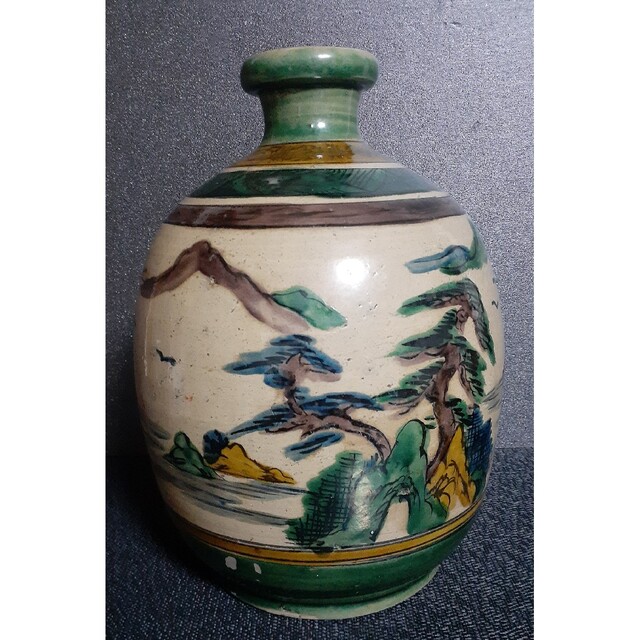 名品❗】江戸時代末期~明治時代初期 再興九谷 青手古九谷 山水 名品❗】江戸時代末期~明治時代初期 再興九谷 青手古九谷 山水