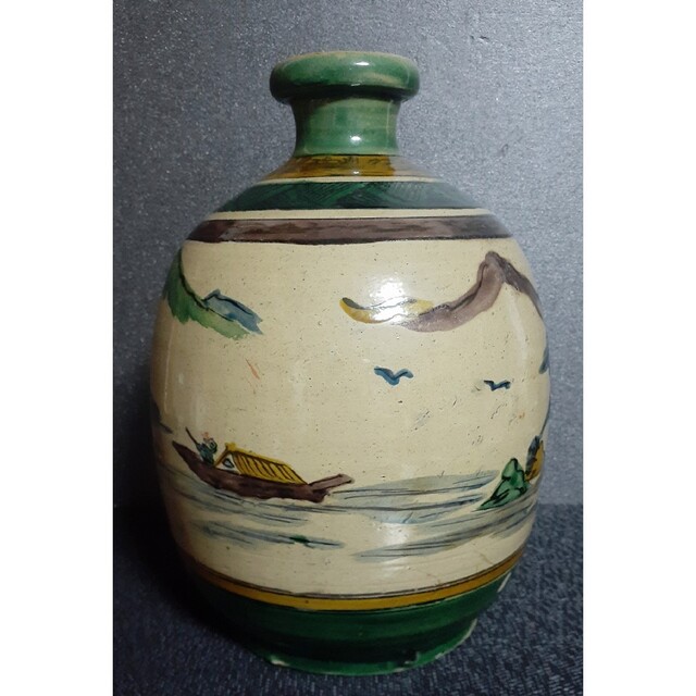 名品❗】江戸時代末期~明治時代初期 再興九谷 青手古九谷 山水 名品❗】江戸時代末期~明治時代初期 再興九谷 青手古九谷 山水