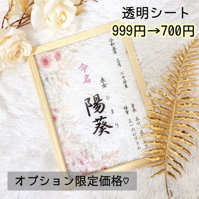 命名書　命名紙　オーダー　おしゃれ　手書き風　花柄　くすみカラー キッズ/ベビー/マタニティのメモリアル/セレモニー用品(命名紙)の商品写真