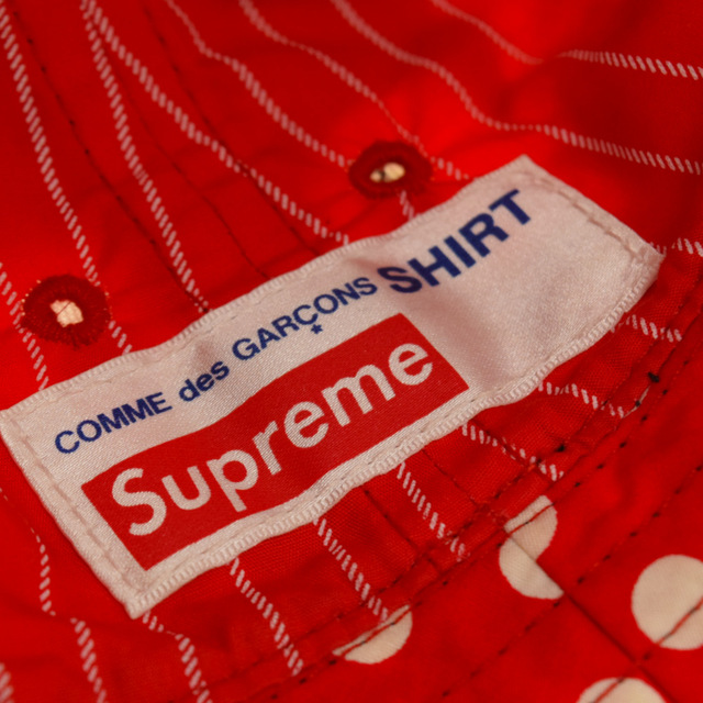 Supreme(シュプリーム)のSUPREME シュプリーム 14SS ×COMME des GARCONS Reversible Crusher コムデギャルソン リバーシブルバケットハット 帽子 レッド/マルチ メンズの帽子(ハット)の商品写真