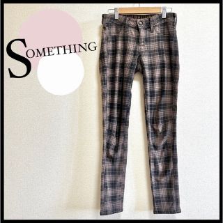 サムシング(SOMETHING)のSOMETHING サムシング S カジュアルパンツ チェック柄 レディース(カジュアルパンツ)