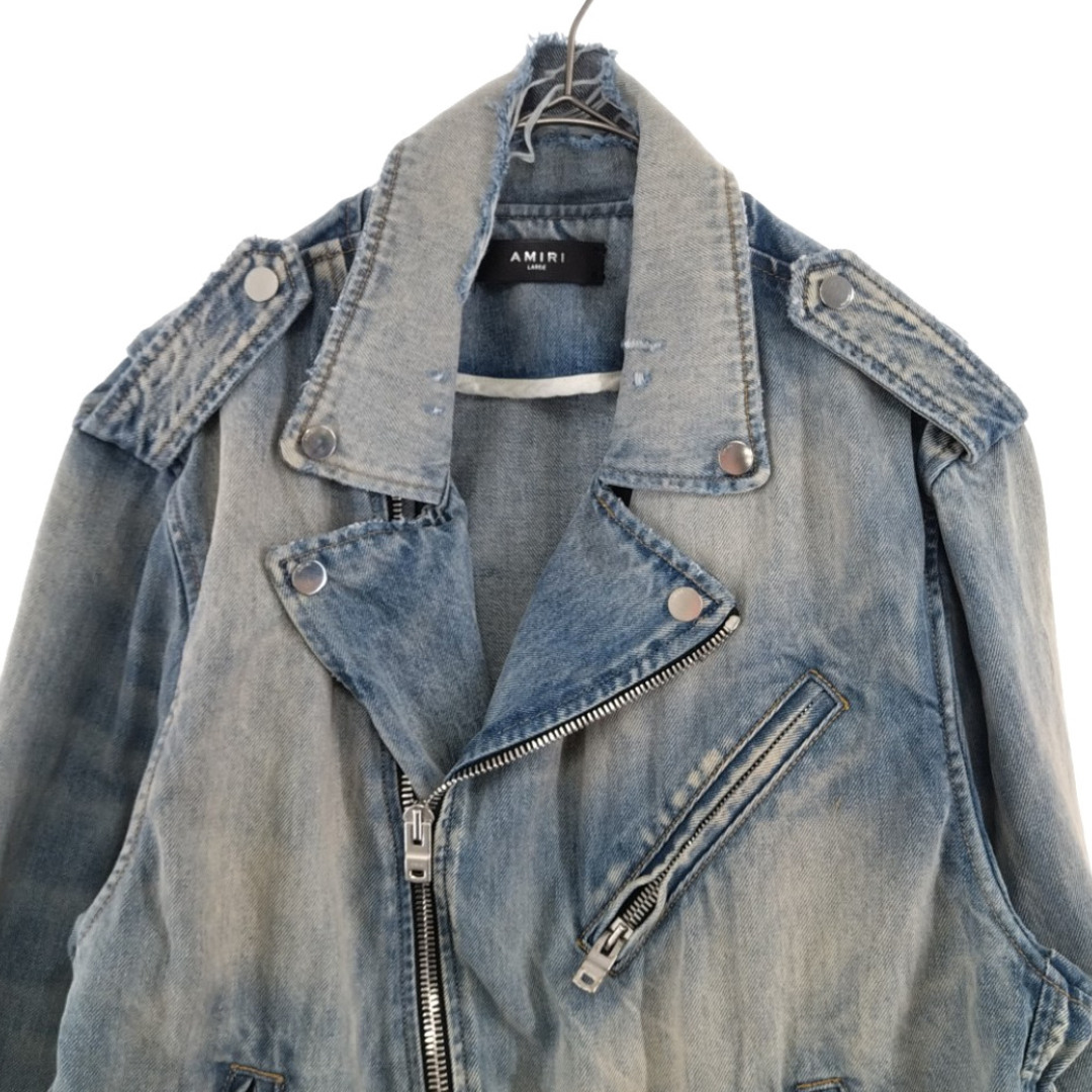 AMIRI - AMIRI アミリ Damage Denim Riders Jacket ダメージ加工 AMIRI - AMIRI アミリ Damage Denim Riders Jacket ダメージ加工