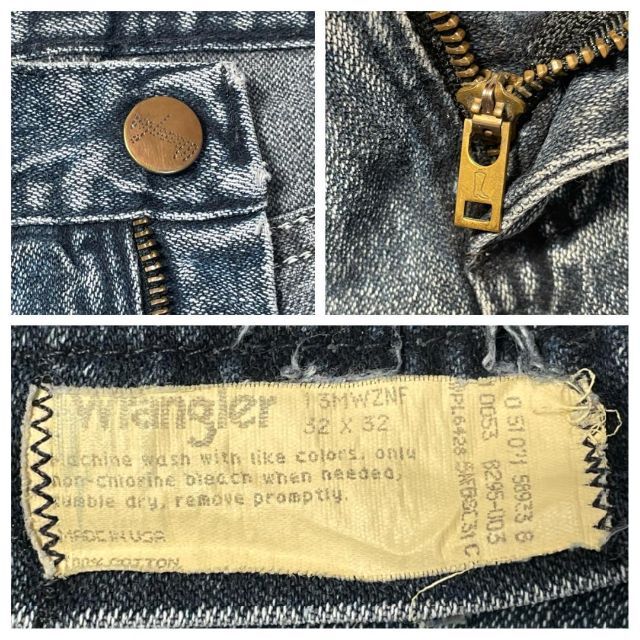 Wrangler(ラングラー)の希少 90s ラングラー 13MWZNF USA製 W32L32 後染め メンズのパンツ(デニム/ジーンズ)の商品写真