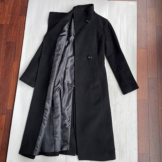 美品　クードシャンス　コート　黒　ブラック　アンゴラ　羊毛　38 6