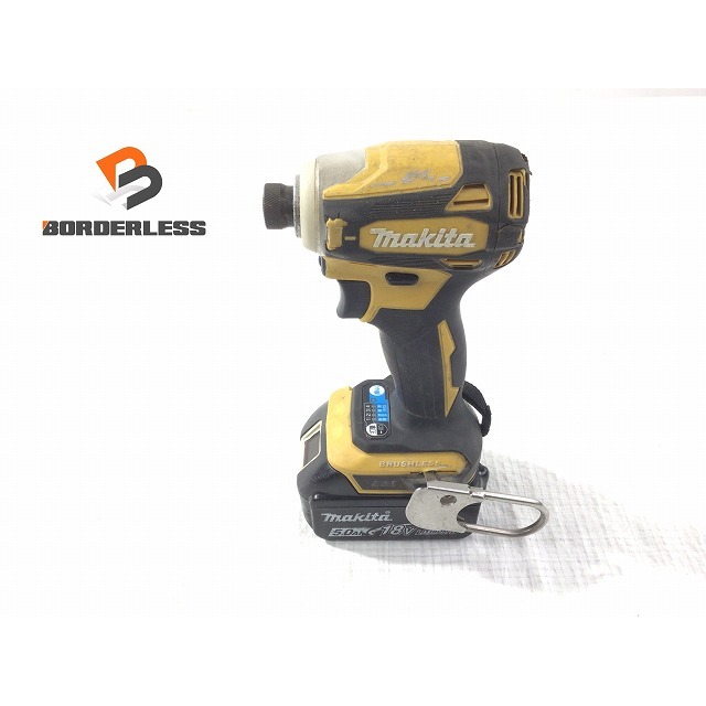 Makita(マキタ)の☆中古品☆makita マキタ 18V 充電式インパクトドライバ TD172D 黄/イエロー バッテリー BL1850B(18V 5.0Ah)付き 71362 自動車/バイクのバイク(工具)の商品写真