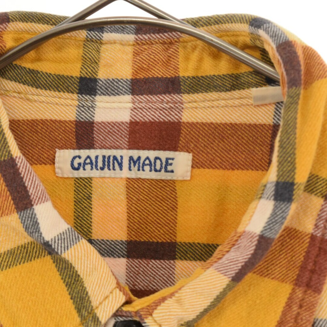 HOLLYWOOD RANCH MARKET(ハリウッドランチマーケット)のHOLLYWOOD RANCH MARKET ハリウッド ランチ マーケット GAIJIN MADE Check Long Sleeve Shirt ガイジンメイド 長袖チェックシャツ イエロー メンズのトップス(シャツ)の商品写真