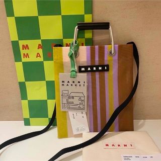 欲しいの マルニマーケット ストライプミニショルダーバッグ マルニ