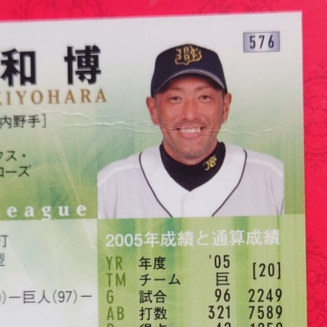 オリックス・バファローズ - プロ野球カード 清原和博選手2006の オリックス・バファローズ - プロ野球カード 清原和博選手2006の