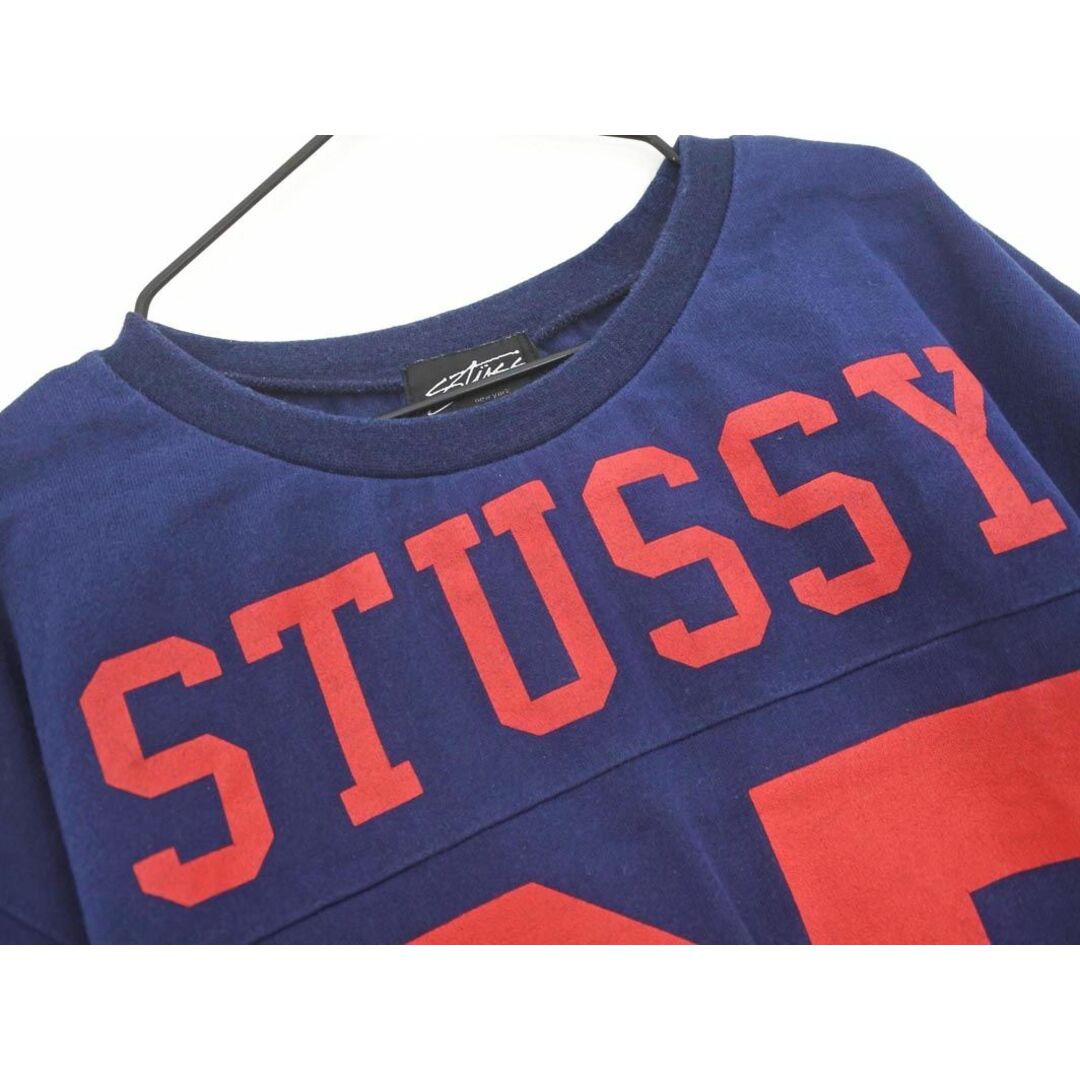 STUSSY(ステューシー)のステューシー プリント Tシャツ ワンピース sizeM/紺 ■◆ レディース レディースのワンピース(ミニワンピース)の商品写真