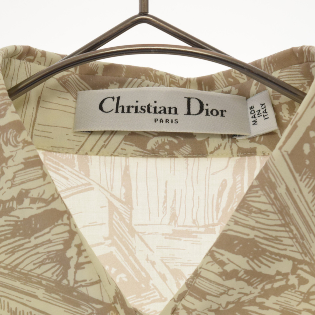 Christian Dior クリスチャンディオール 2022 Cruise 211B27A3858 D-Cariatides shirt D-カリアティード BEE刺繍 長袖シャツ オフホワイト レディース