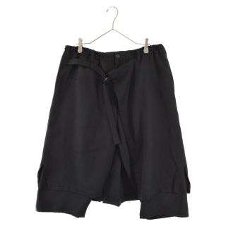 ヨウジヤマモト(Yohji Yamamoto)のYohji Yamamoto POUR HOMME ヨウジヤマモト プールオム 21AW CLASSIC WRAP PANTS ARMY GABARDINE HX-P08-101 アーミーギャバジンクラシックラップパンツ ウールレイヤードパンツ ブラック(その他)