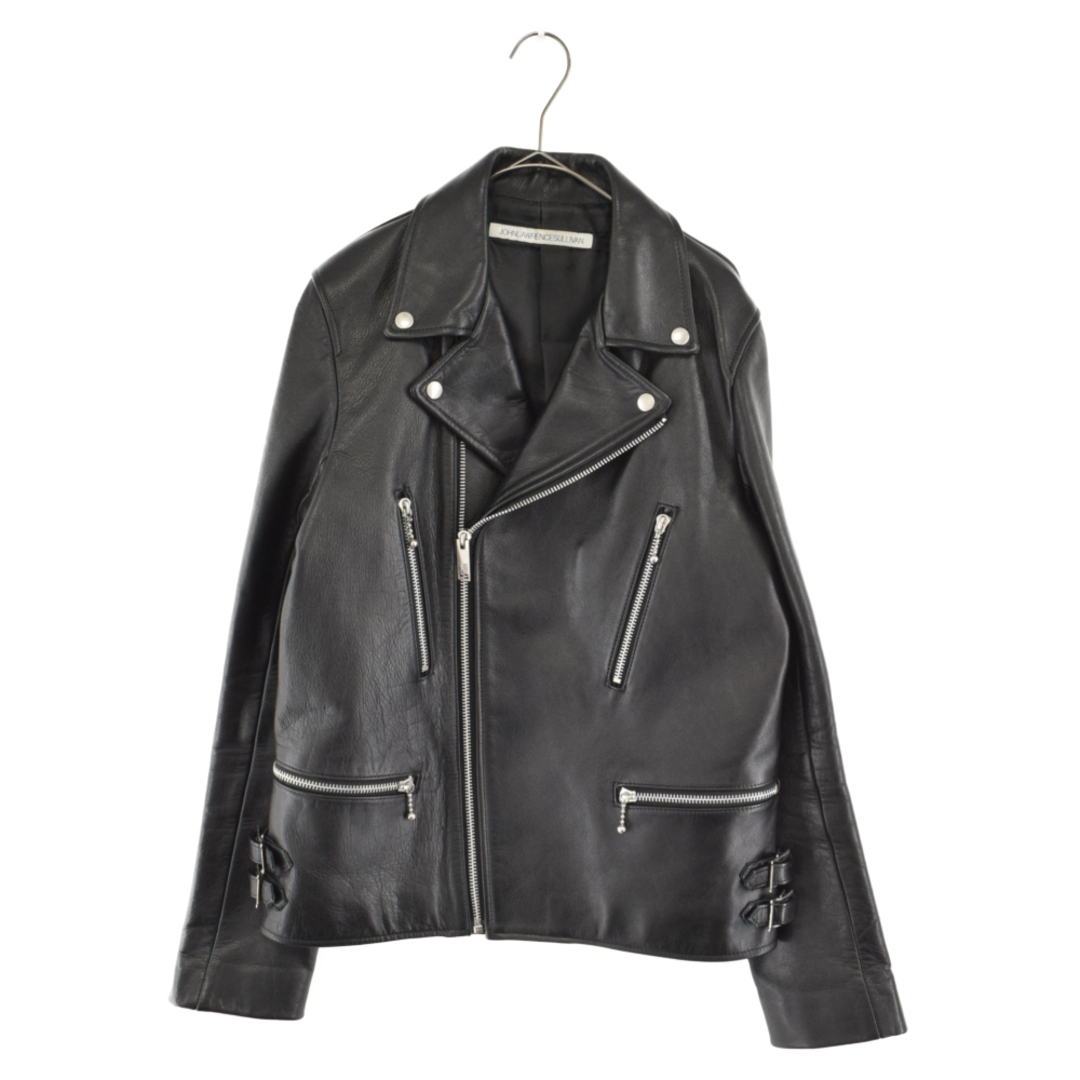 JOHN LAWRENCE SULLIVAN ジョンローレンスサリバン COWLEATHER DOUBLE RIDERS JACKET サイズ38 ジョンローレンスサリバン レザーダブルライダースジャケット ブラック