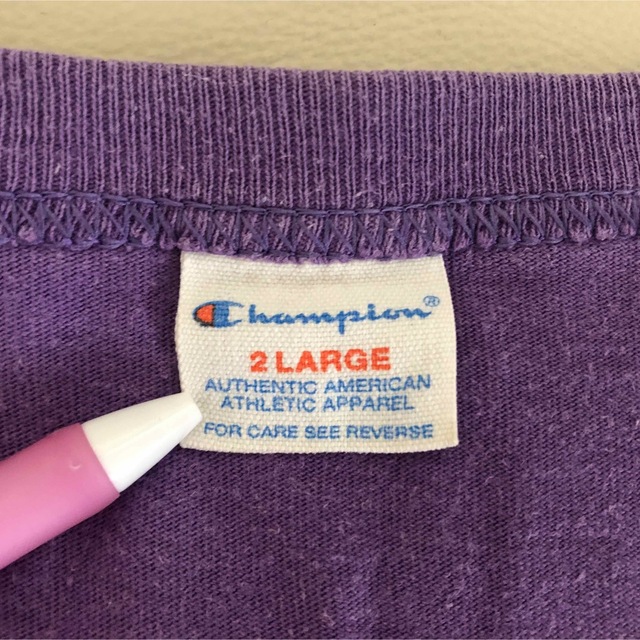 Champion(チャンピオン)の【チャンピオン】半袖Tシャツ デカロゴ　ビッグロゴ　目玉　ビッグプリント　紫19 メンズのトップス(Tシャツ/カットソー(半袖/袖なし))の商品写真